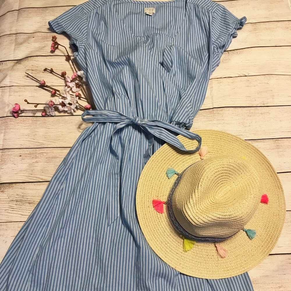 NWOT A New Day Blue & White Summer Dress